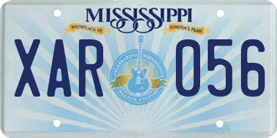 MS license plate XAR056