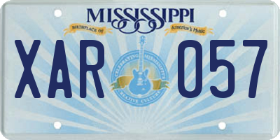 MS license plate XAR057