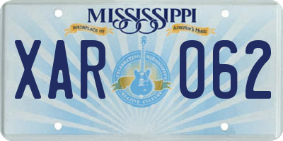 MS license plate XAR062