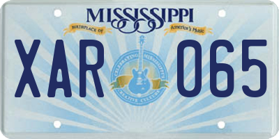 MS license plate XAR065