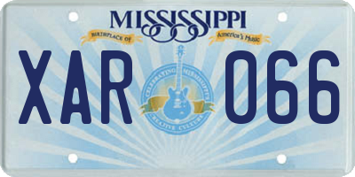 MS license plate XAR066