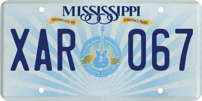 MS license plate XAR067