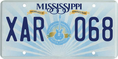 MS license plate XAR068