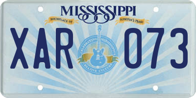 MS license plate XAR073