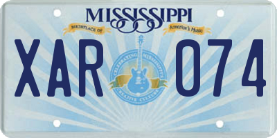 MS license plate XAR074