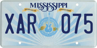 MS license plate XAR075