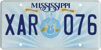 MS license plate XAR076