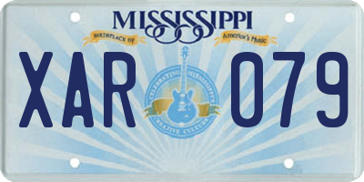 MS license plate XAR079