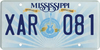 MS license plate XAR081