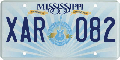 MS license plate XAR082