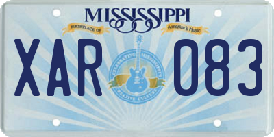 MS license plate XAR083
