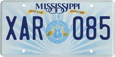 MS license plate XAR085