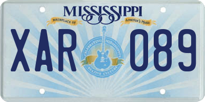 MS license plate XAR089