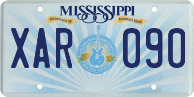 MS license plate XAR090