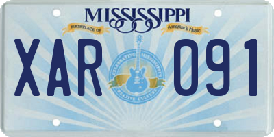 MS license plate XAR091