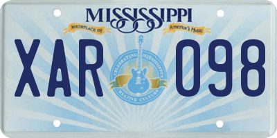 MS license plate XAR098