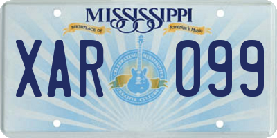 MS license plate XAR099