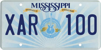 MS license plate XAR100