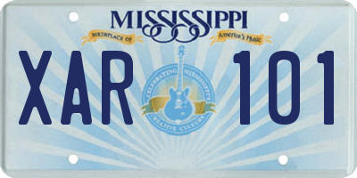 MS license plate XAR101