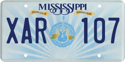 MS license plate XAR107