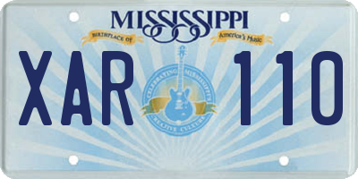 MS license plate XAR110