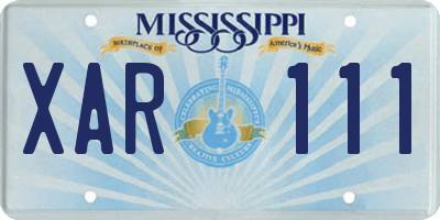 MS license plate XAR111