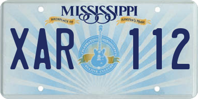 MS license plate XAR112