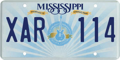 MS license plate XAR114