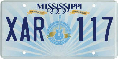 MS license plate XAR117