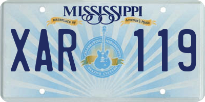 MS license plate XAR119