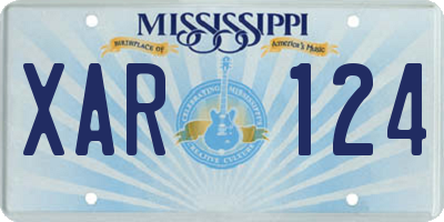 MS license plate XAR124