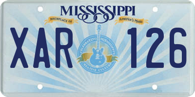 MS license plate XAR126