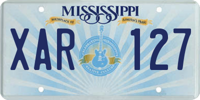 MS license plate XAR127