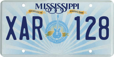 MS license plate XAR128