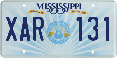 MS license plate XAR131