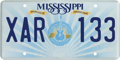 MS license plate XAR133