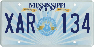 MS license plate XAR134