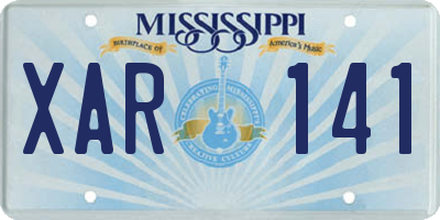 MS license plate XAR141
