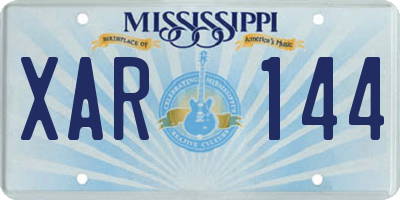 MS license plate XAR144