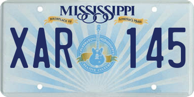 MS license plate XAR145
