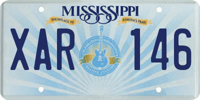 MS license plate XAR146