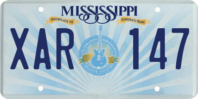 MS license plate XAR147