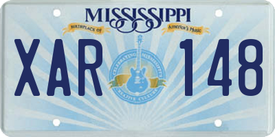 MS license plate XAR148