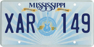 MS license plate XAR149