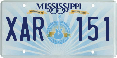 MS license plate XAR151