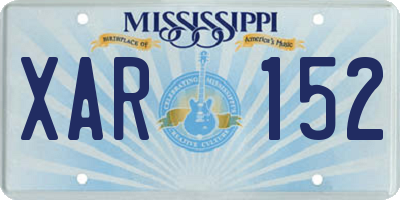 MS license plate XAR152