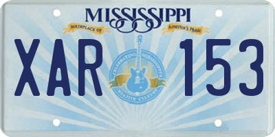 MS license plate XAR153