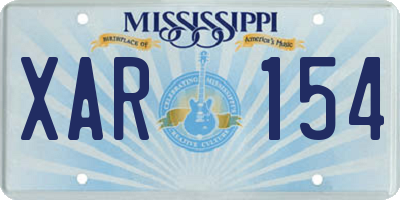 MS license plate XAR154