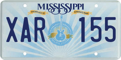 MS license plate XAR155