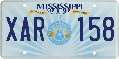 MS license plate XAR158